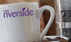 Riverside mug and coffee beans