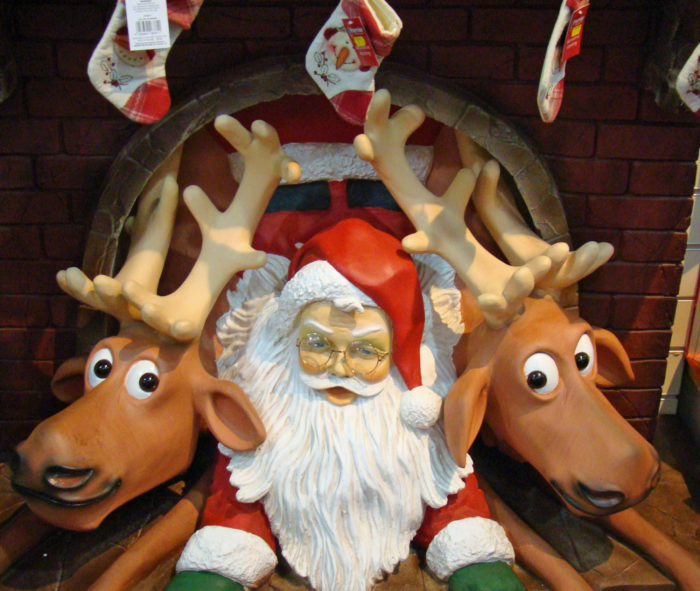 SANTA THROUGH CHIMNEY Daisy Nook Garden Centre